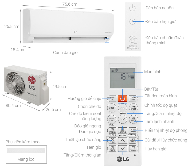 Điều hòa LG Inverter 8800 BTU V10WIN