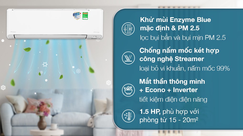 Điều hòa Daikin Inverter 1.5 HP FTKZ35VVMV