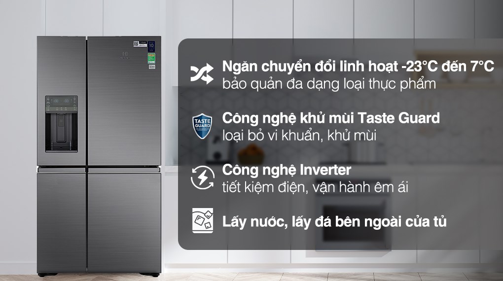 Tủ lạnh Electrolux Inverter 609 Lít EQE6879A-B