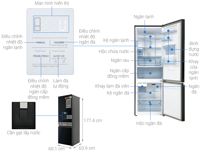 Tủ lạnh Panasonic Inverter 325 lít NR-BV361WGKV