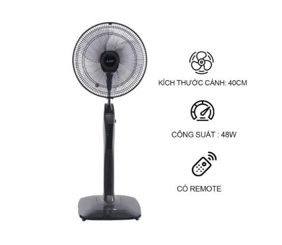 Quạt đứng Mitsubishi LV16-RA CY-GY Xám Đậm