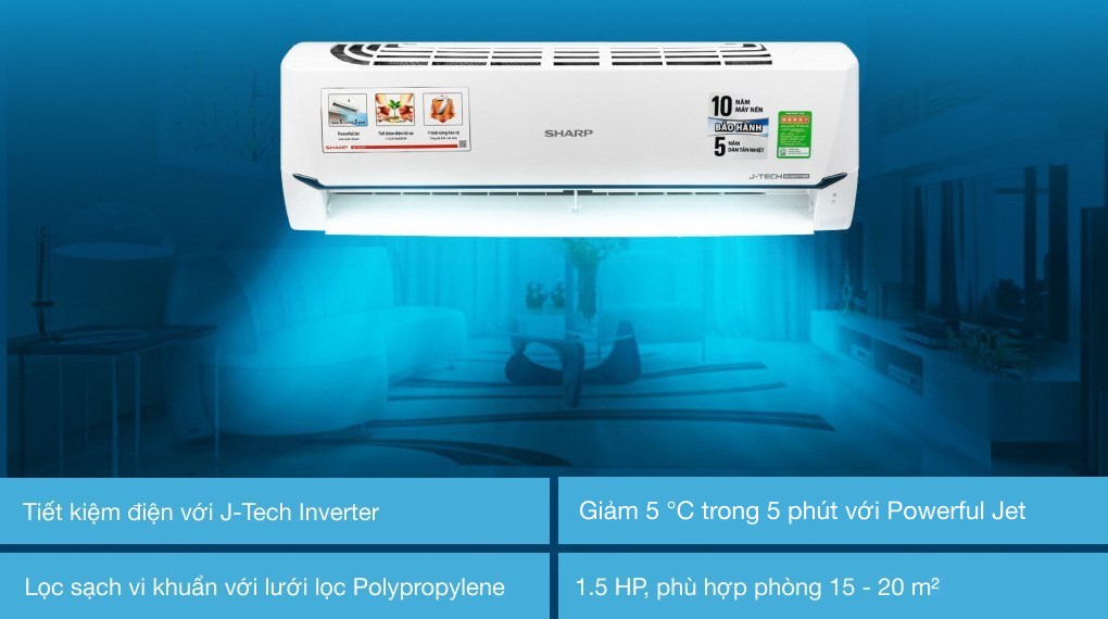 Điều hòa Sharp Inverter 1.5 HP AH-X12XEW