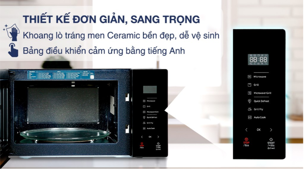 Lò vi sóng có nướng Samsung MG23T5018CK/SV 23 Lít