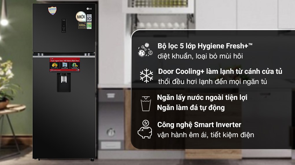 Tủ lạnh LG Inverter 394 lít GN-D392BLA