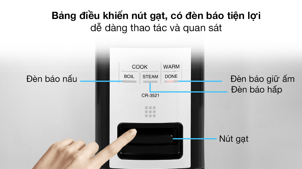 Nồi cơm điện Cuckoo CR-3521 inox 6.3L (Bản xuất khẩu)