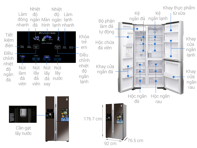 Tủ lạnh Hitachi Inverter 584 lít R-M700GPGV2X MBW