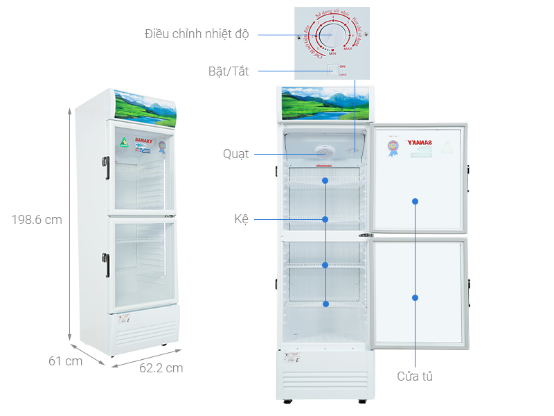 Tủ mát Sanaky Inverter 340 lít VH-408W3L