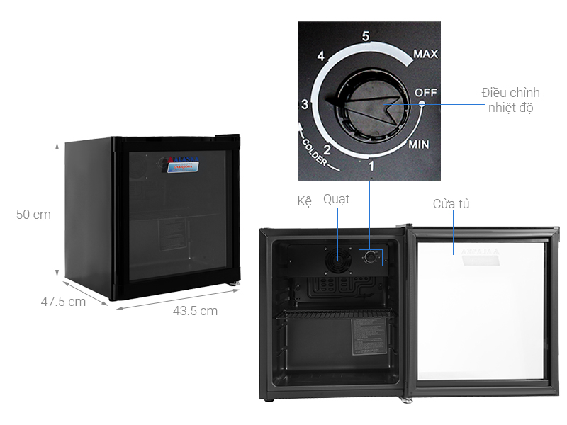 Tủ mát Alaska 50 lít LC-50B Đen