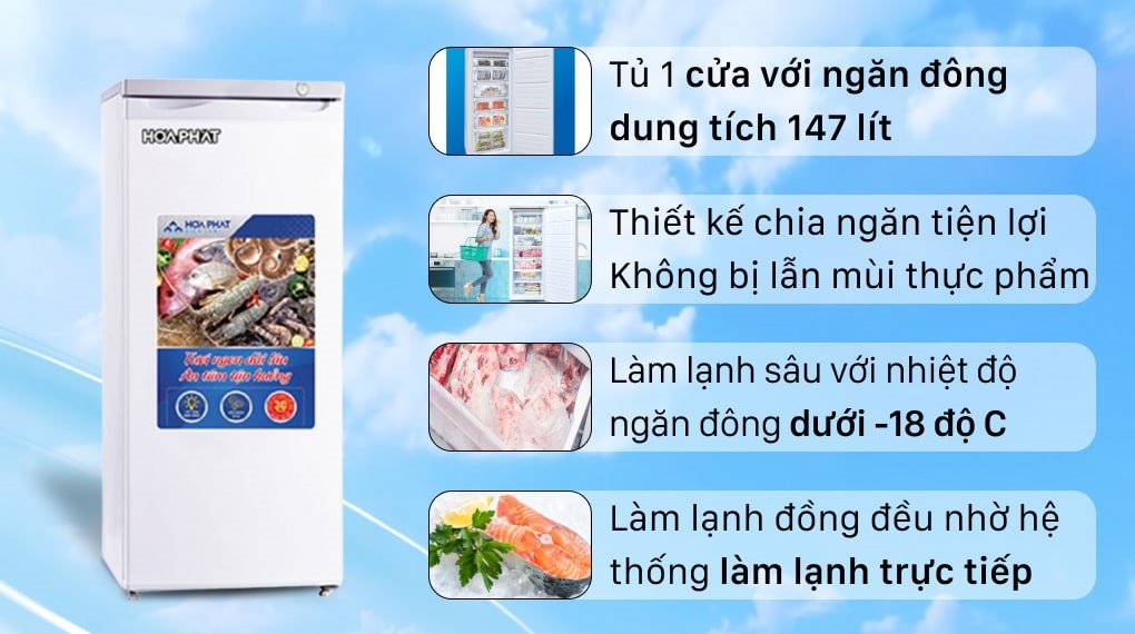 Tủ đông Hòa Phát 147 lít HUF 350SR1