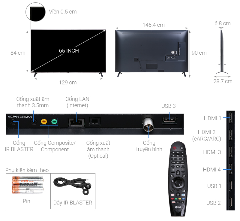 Smart Tivi NanoCell LG 8K 65 inch 65NANO95TNA