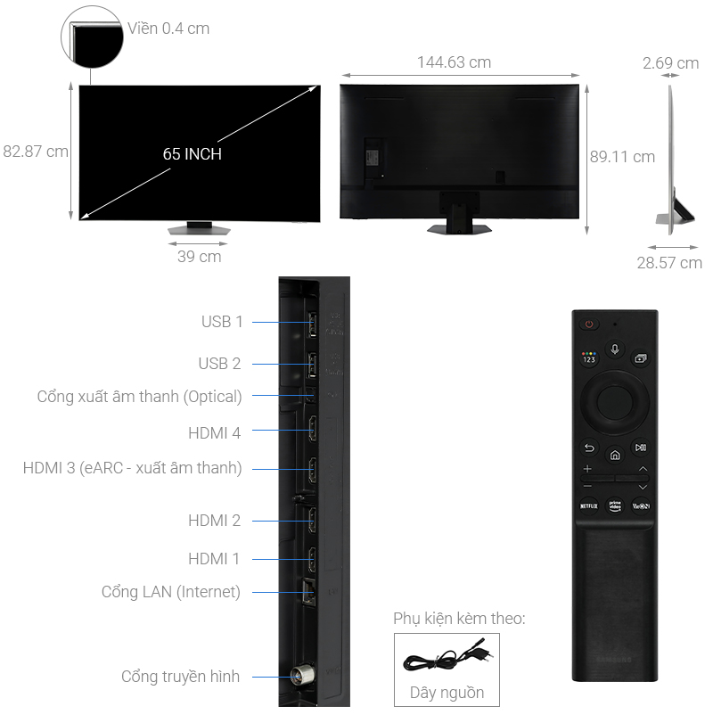 Smart Tivi Neo QLED 4K 65 inch Samsung QA65QN85C