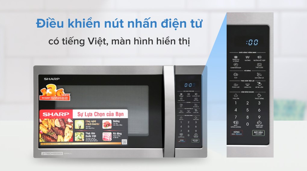 Lò vi sóng có nướng Sharp R-G728XVN-BST 28 lít