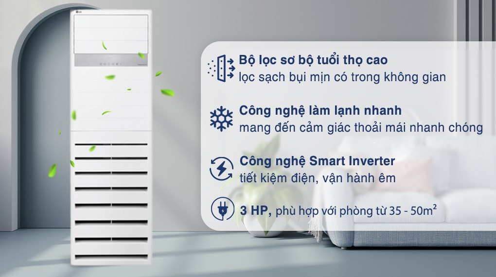 Điều hòa tủ đứng LG Inverter 30000 BTU ZPNQ30GR5E0