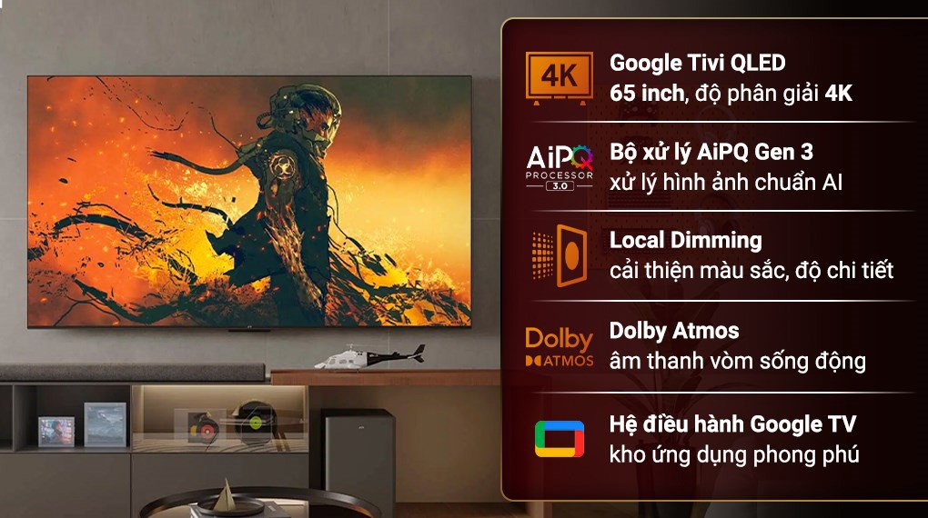 Google Tivi QLED TCL 4K 65 inch 65C745