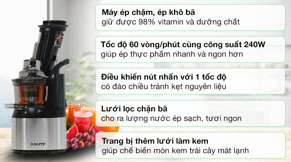 Máy ép chậm Kalite KL-565