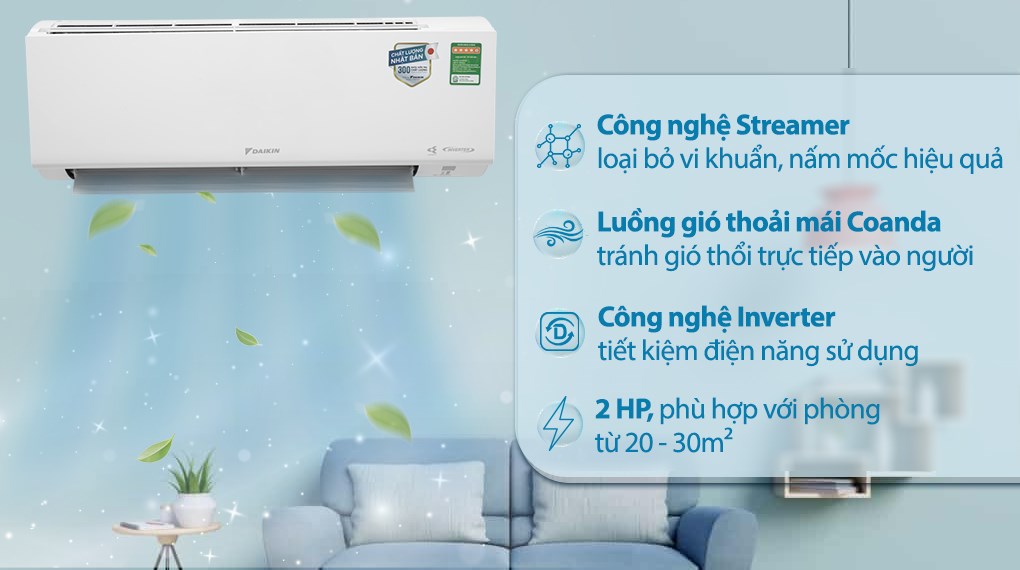 Điều hòa Daikin Inverter 2 HP FTKF50XVMV