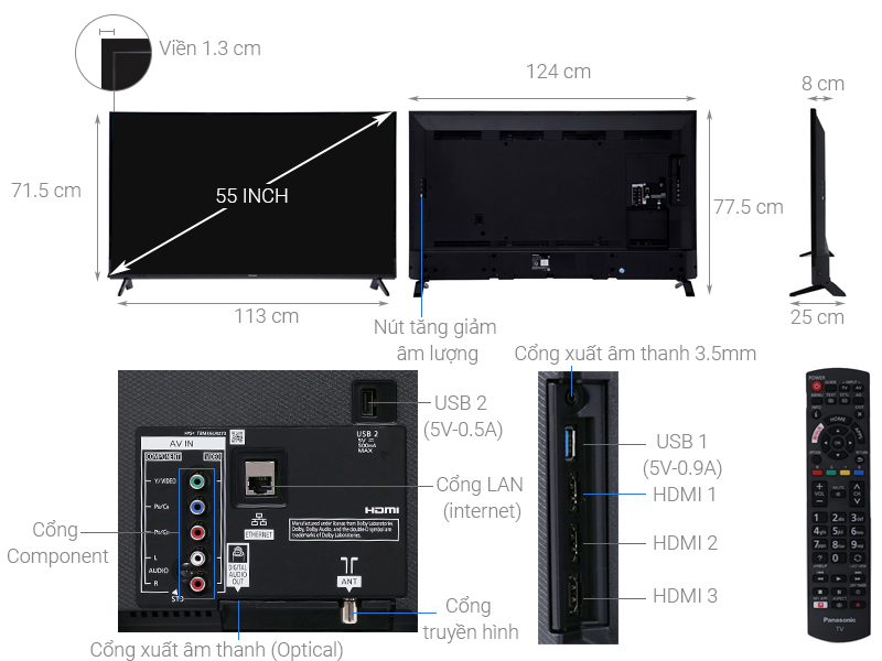 Smart Tivi Panasonic 4K 55 inch TH-55FX600V
