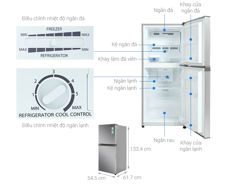 Tủ lạnh Casper Inverter 200 lít RT-215VS