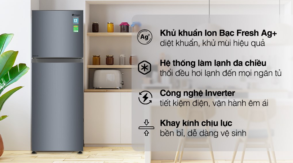 Tủ lạnh Casper Inverter 238 lít RT-250VD