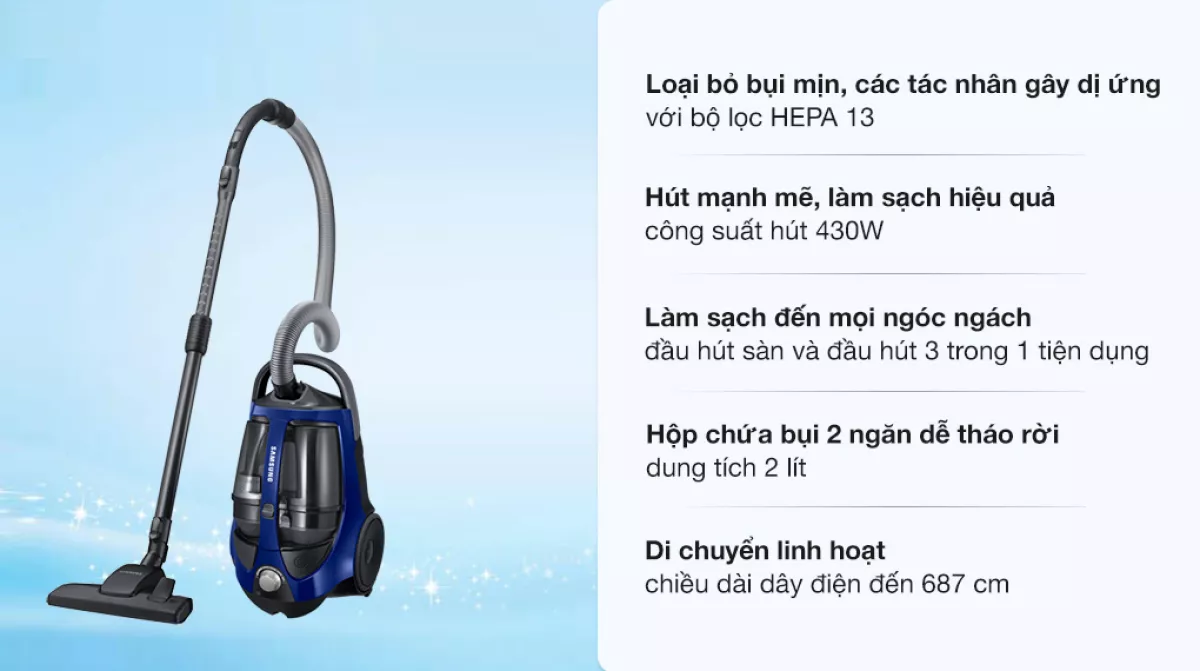 Máy hút bụi dạng hộp Samsung VCC8836V36/XSV