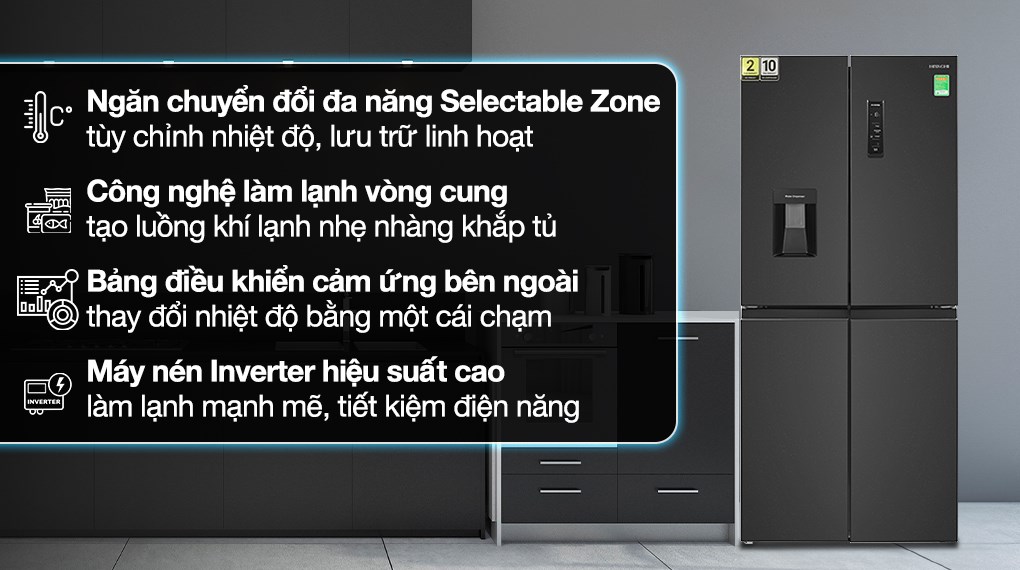 Tủ lạnh Hitachi Inverter 464 lít Multi Door HR4N7520DSWDXVN