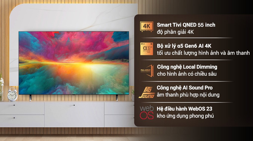 Smart Tivi QNED LG 4K 55 inch 55QNED75SRA