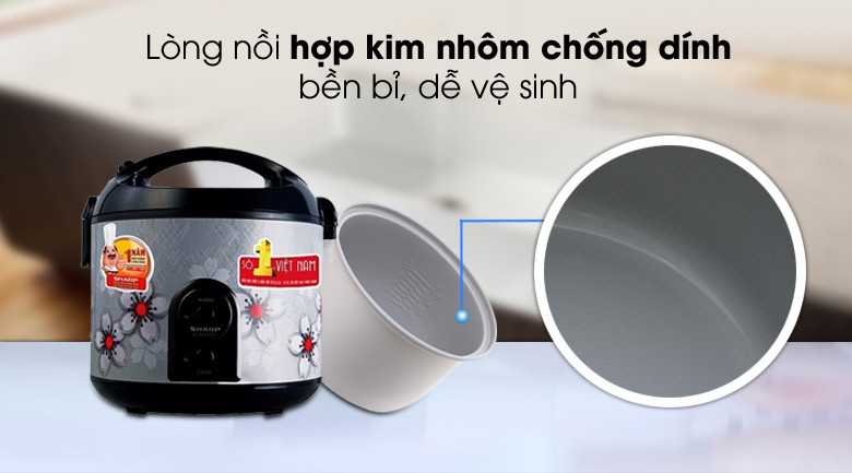 Nồi cơm nắp gài Sharp 1.8 lít KS-NR191STV