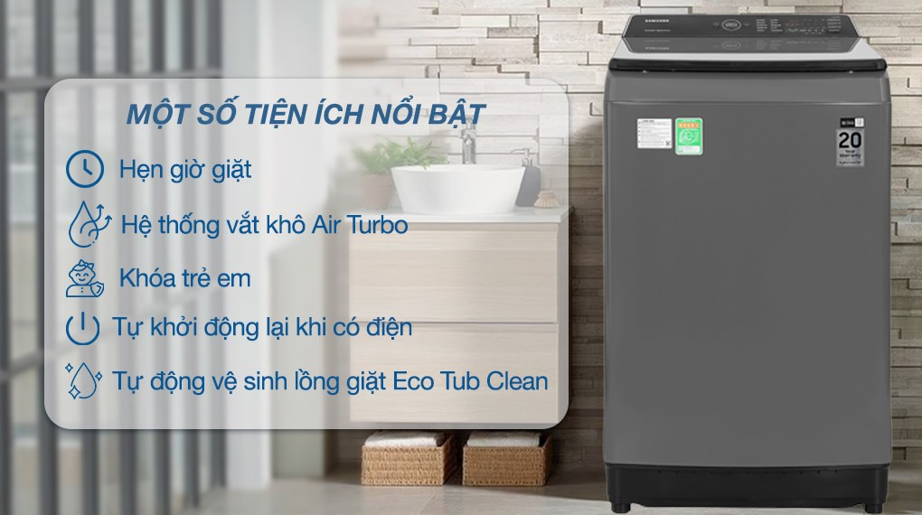 Máy giặt Samsung Ecobubble Inverter 10.5 kg WA10CG5745BDSV