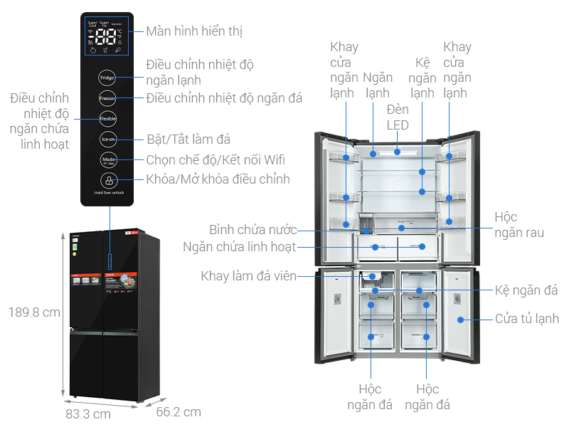 Tủ lạnh Toshiba Inverter 515 lít GR-RF665WIA-PGV(22)-XK