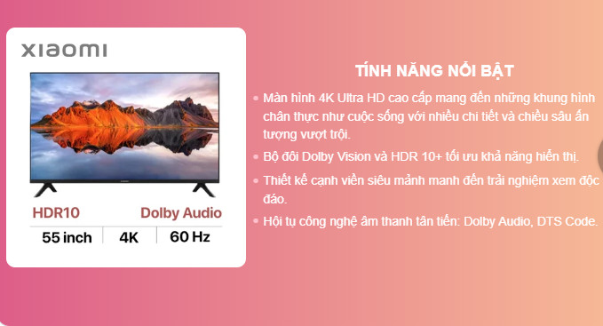 Tivi Xiaomi A 55 inch 4K