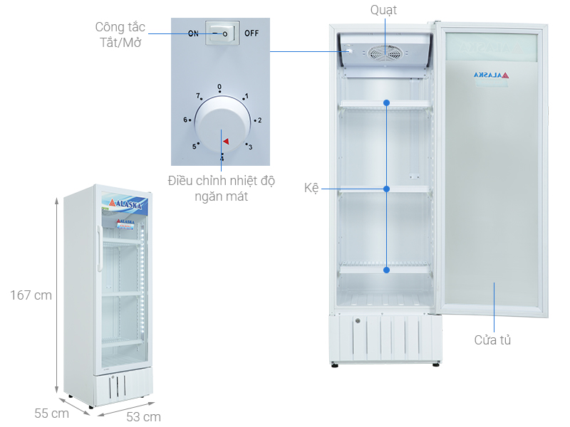 Tủ mát Alaska 270 lít LC 455H