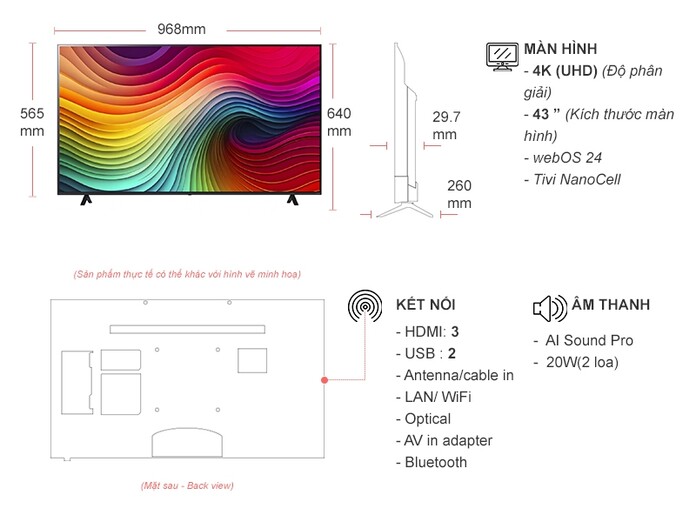 Smart Tivi NanoCell LG 4K 43 inch 43NANO81TSA