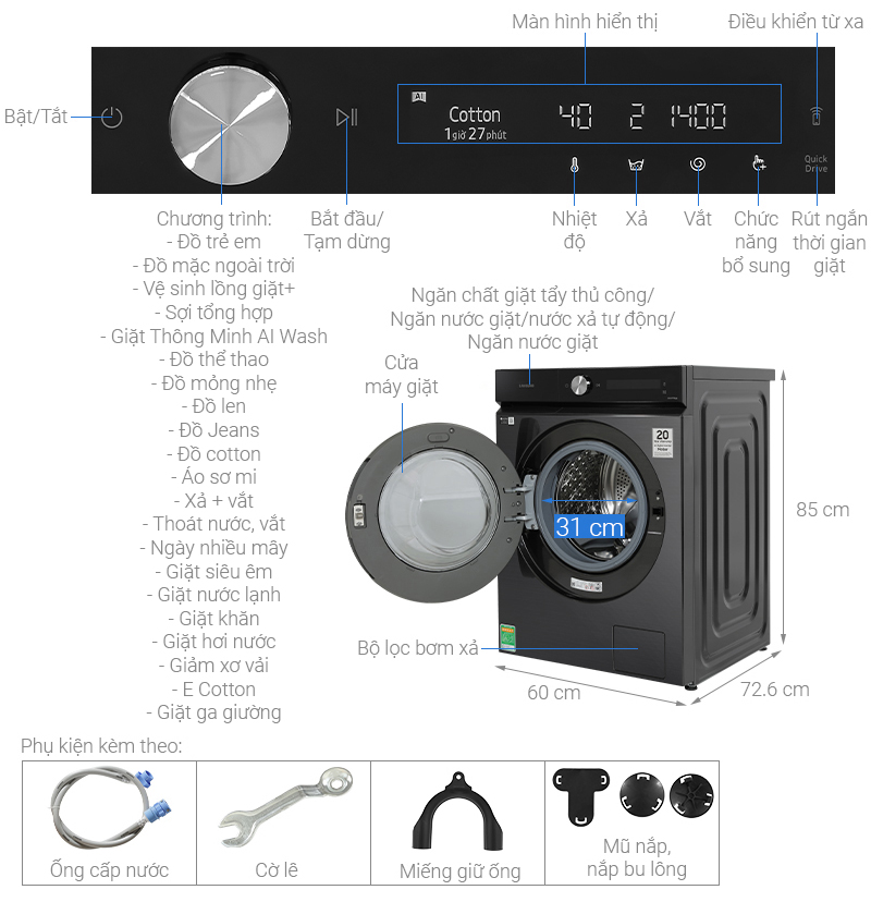 Máy giặt Samsung Bespoke AI Inverter 14 kg WW14BB944DGBSV