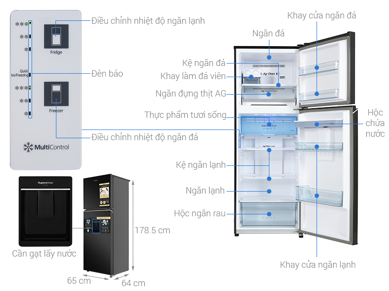 Tủ lạnh Panasonic Inverter 366 lít NR-TL381GVKV