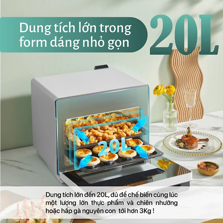 Nồi Chiên Không Dầu Kèm Hấp 2GOOD S100 (20 Lít)