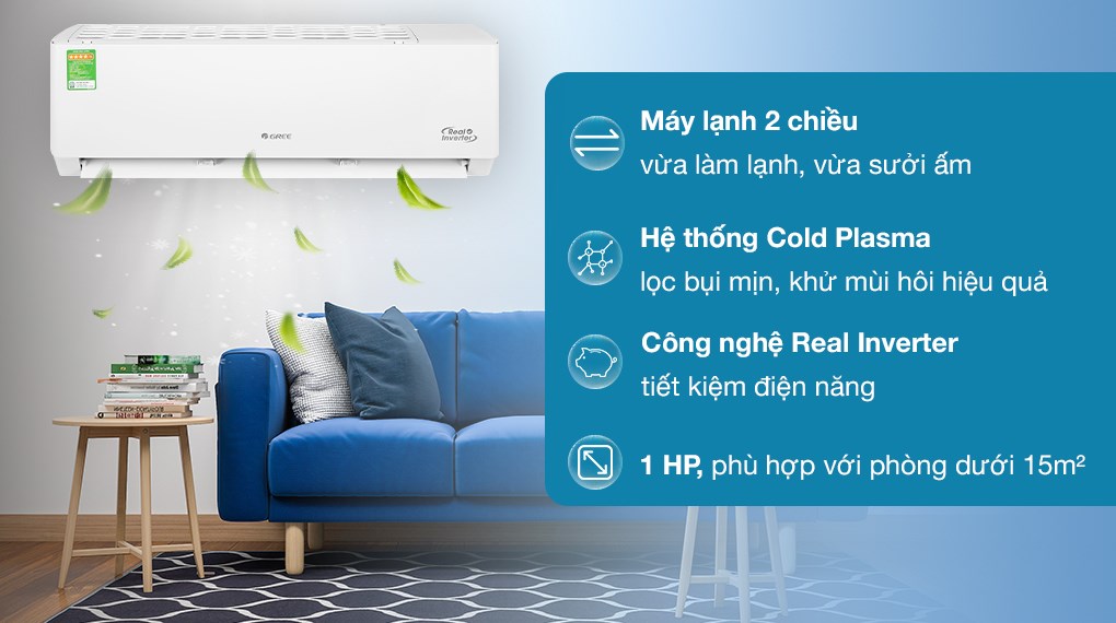 Điều hòa 2 chiều Gree Inverter 9000 BTU GWH09PA-K6D1P4