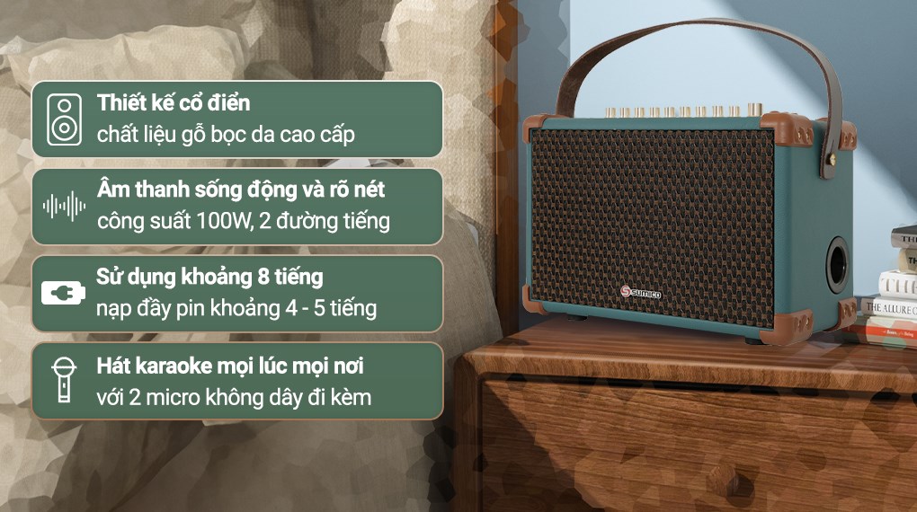 Loa karaoke xách tay Sumico BELLA 42 Blue 100W
