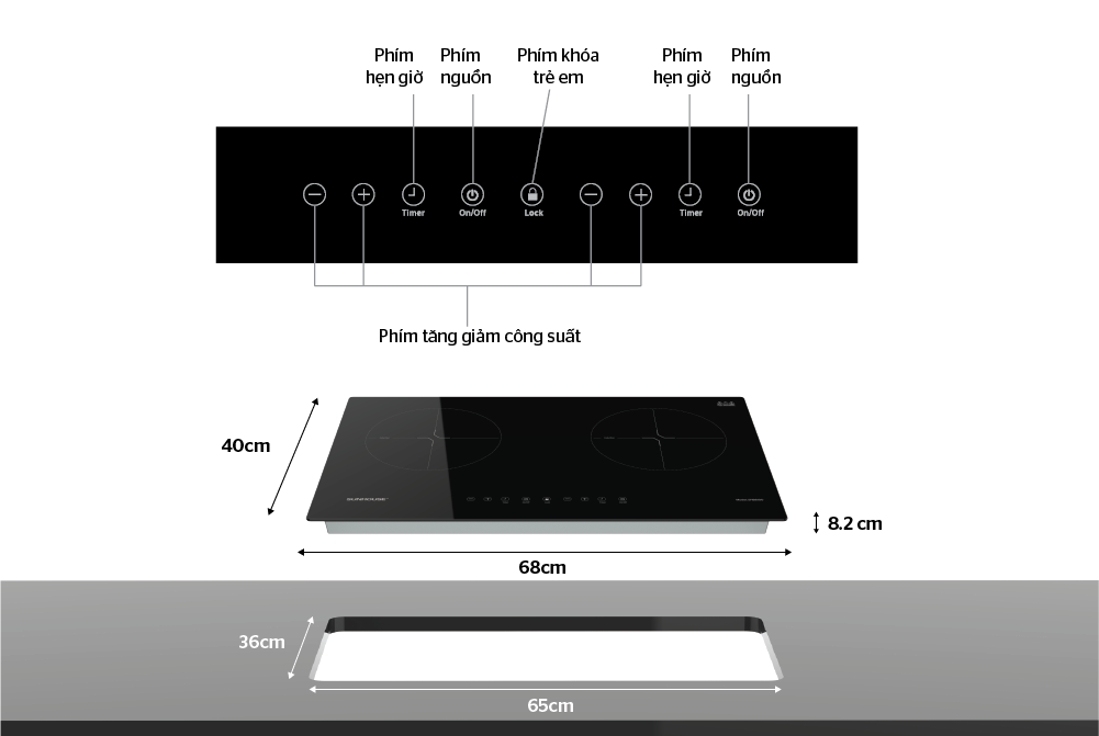 BẾP ĐÔI ĐIỆN TỪ SUNHOUSE SHB8100