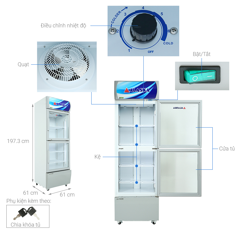 Tủ mát Alaska 382 lít LC 743DB