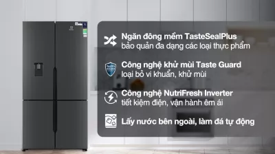 Tủ Lạnh Electrolux Inverter 562 lít Multi Door EQE5660A-B