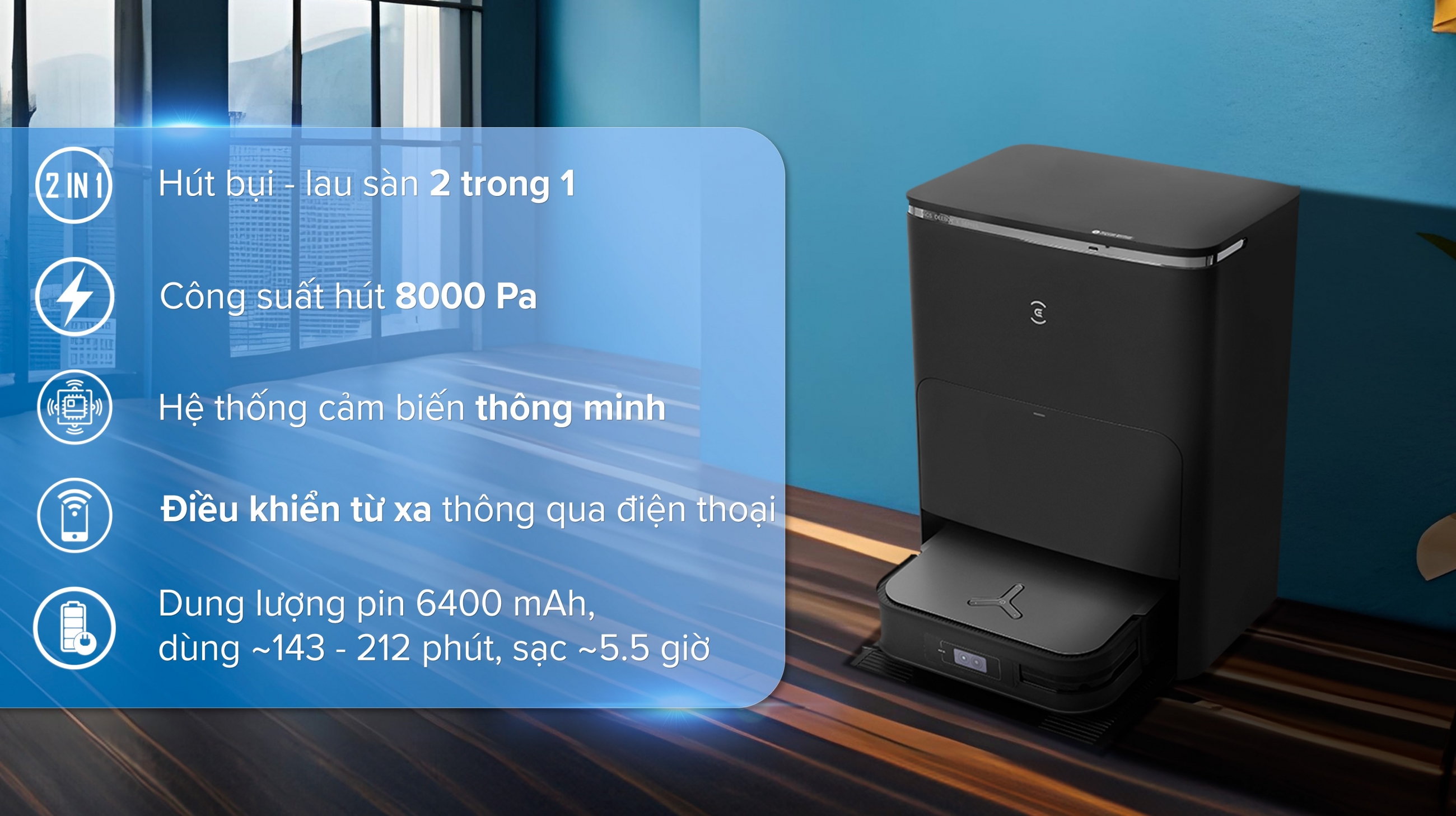 Robot hút bụi lau nhà Ecovacs Deebot X2 OMNI