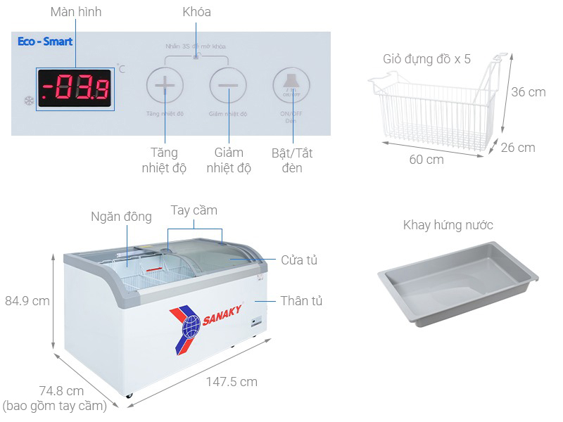 Tủ đông Sanaky 500 lít VH-888KA