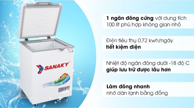 Tủ đông Sanaky 100 lít VH-1599HYK