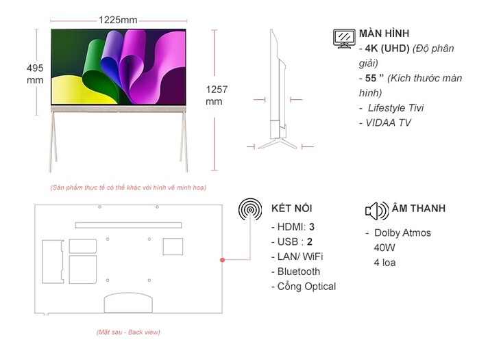 Smart Tivi OLED LG 4K 55 inch 55LX1TPSA