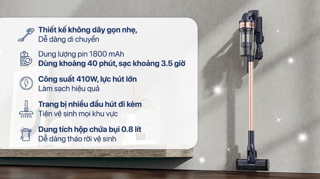 Máy hút bụi không dây Samsung VS15A60AGR7/SV