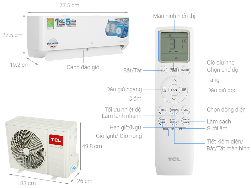 Điều hòa TCL Inverter 13000 BTU TAC-13CSD/TPG11