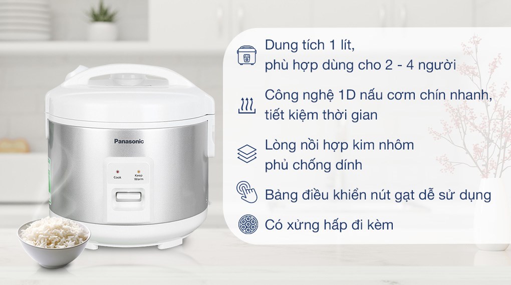 Nồi cơm nắp gài Panasonic 1 lít SR-MVN10LRAX