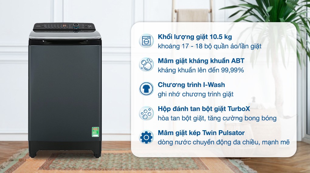 Máy giặt Aqua 10.5 kg AQW-FR105JT BK