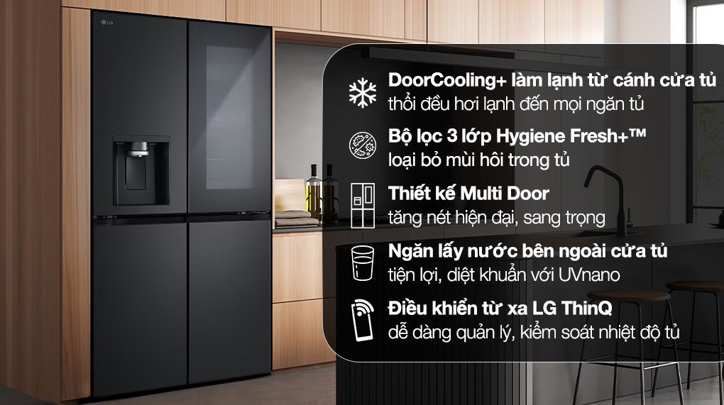 Tủ lạnh LG Inverter 508 lít Multi Door InstaView LFI50BLMAI