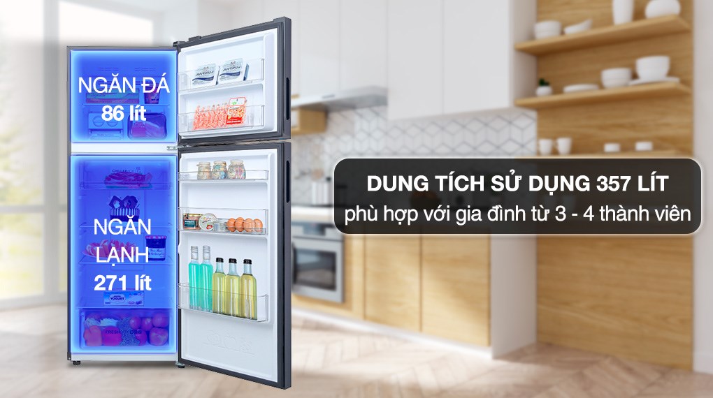 Tủ lạnh Aqua Inverter 357 lít AQR-T376FA(FB)